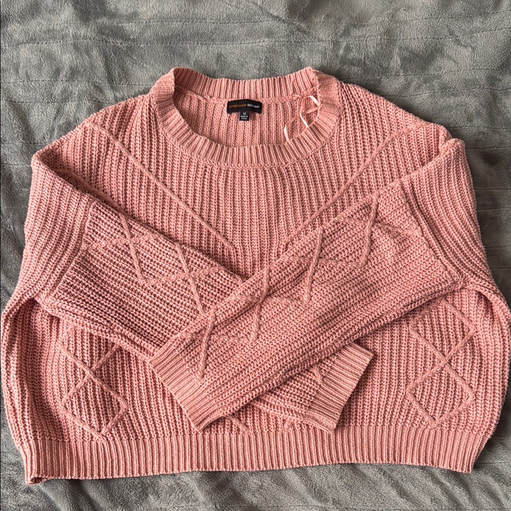 Pink Cable Knit Sweater